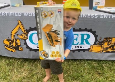 Boy wins prize at the National Night Out in Harford County