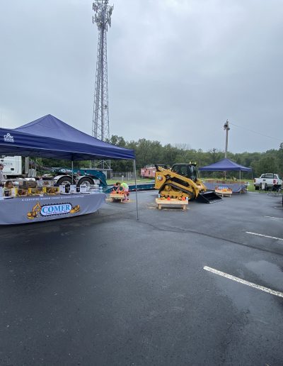 Comer Construction Touch a Truck event setup