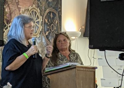 Linda Sue "Susie" Comer, the president & treasurer of Comer Construction speaks at the 2021 Employee Appreciation Event