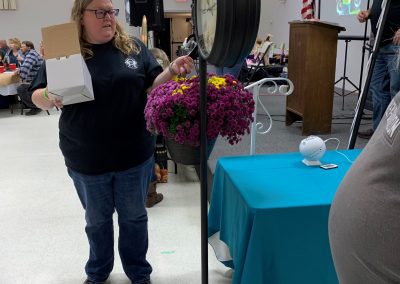 Giving away prizes during the 2021 Employee Appreciation Event