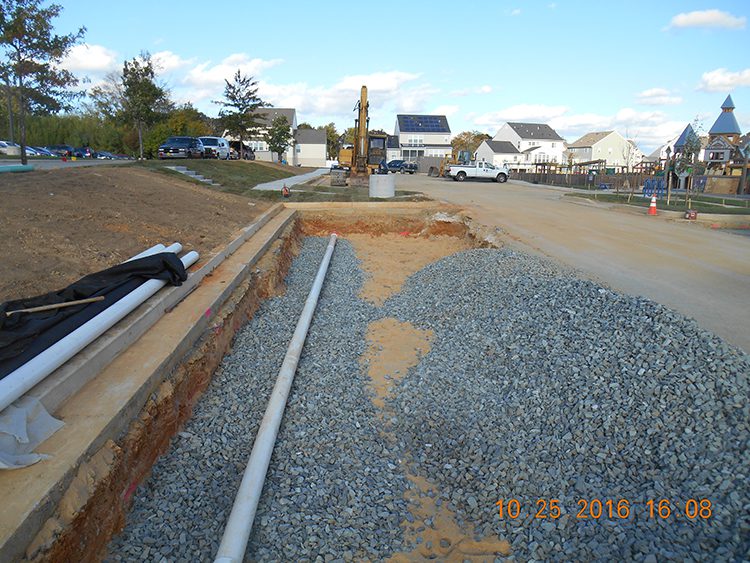 Underground utility construction in Baltimore County