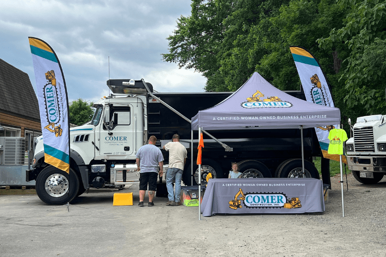 Dump truck at touch-a-truck event
