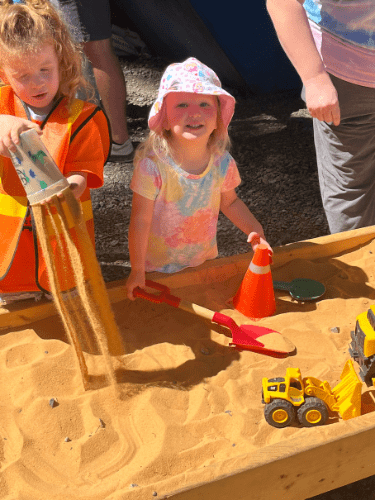 Sandbox at touch-a-truck event