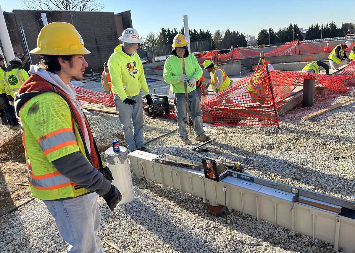 Comer Construction crews working at Baltimore City Coldstream Aquatic Center