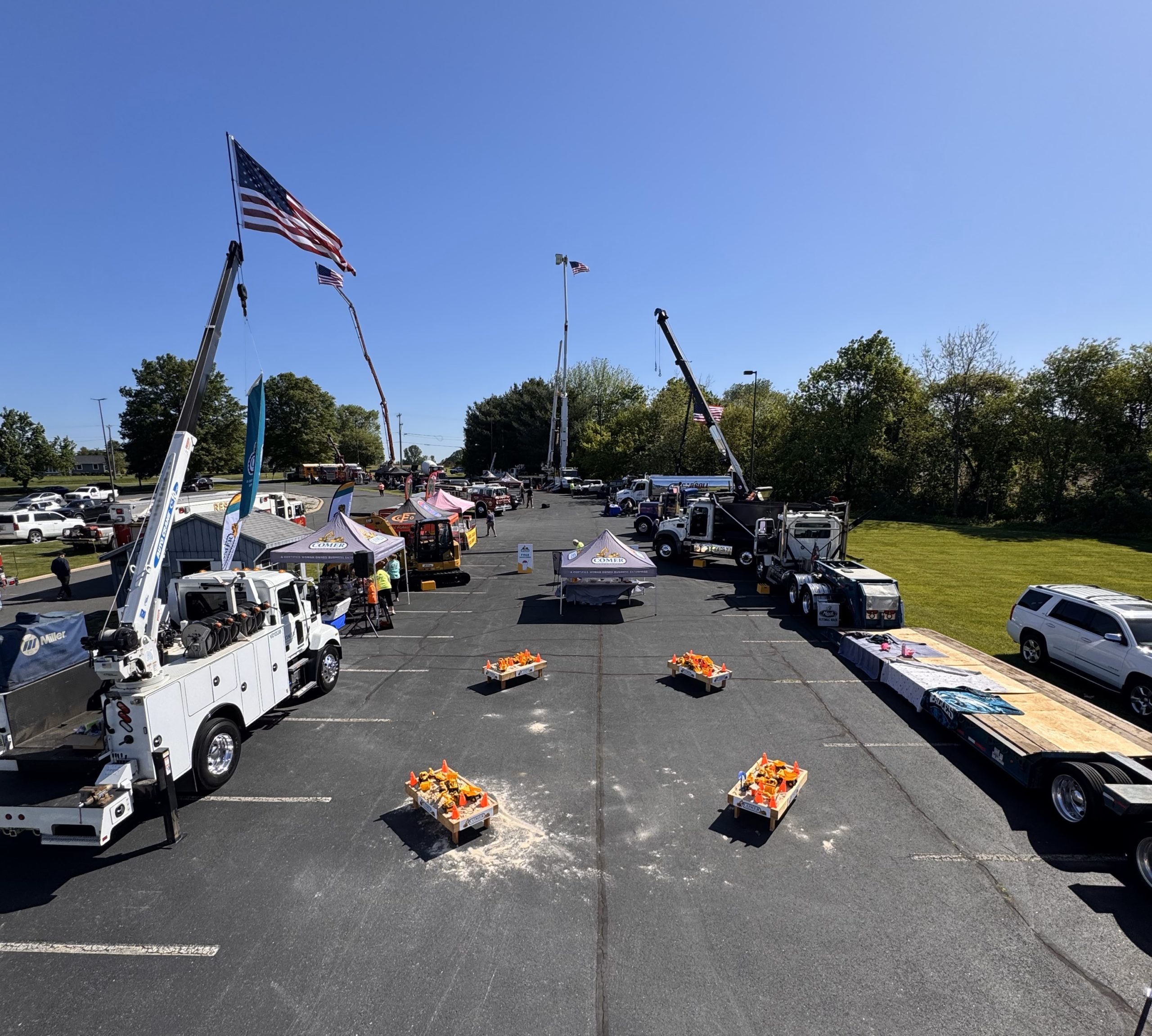 Crowd at the Highland School sandboxes at the touch a truck event