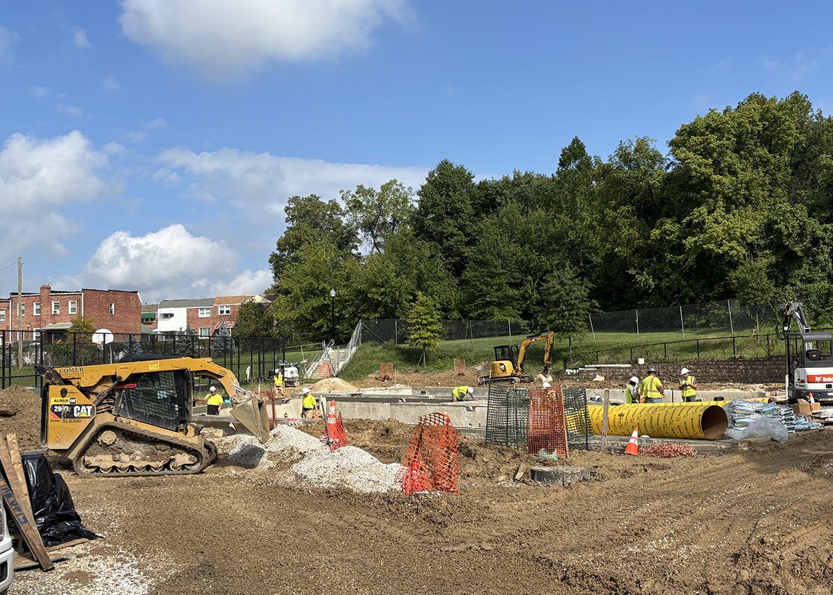 Site construction in progress for Baltimore City recreation