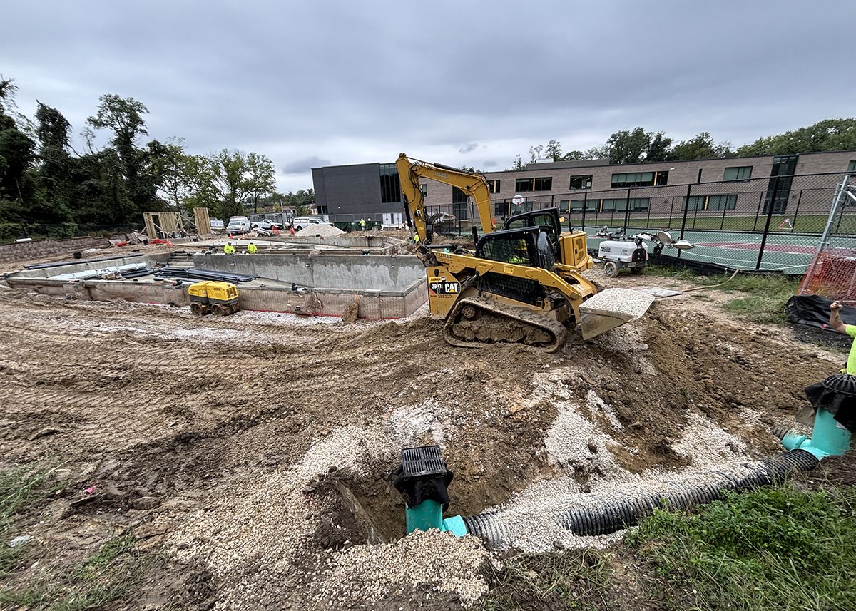 Site construction at Walter Pool in Baltimore City
