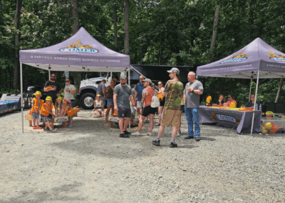 Comer Construction vehicles at a local touch-a-truck event